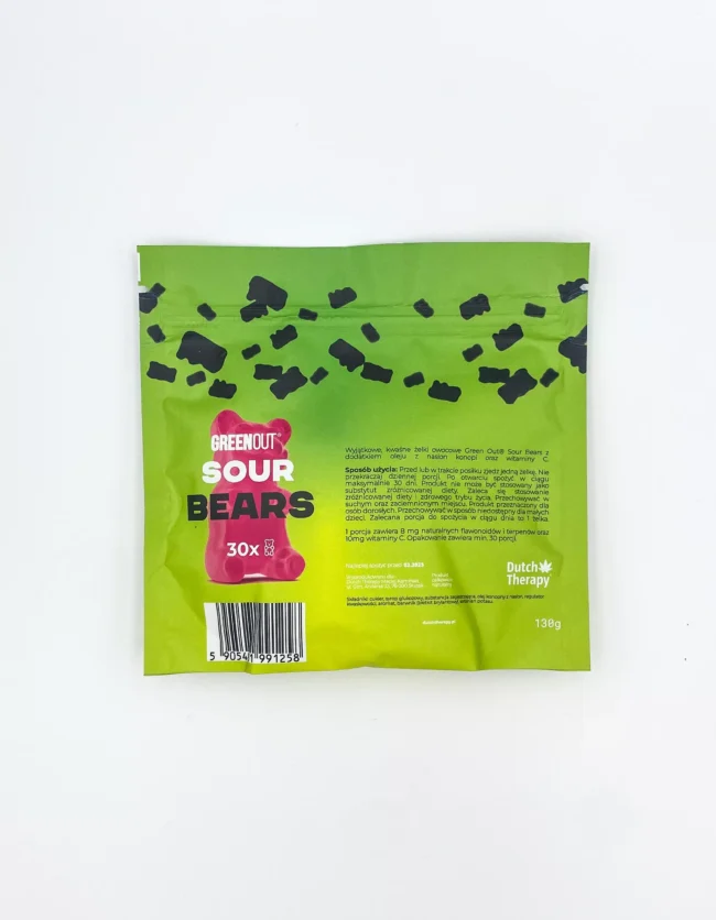 Żelki konopne Green Out Sour Bears - Najwyższa Jakość Olejku Konopnego w Kwaśnej Formie Weed4u