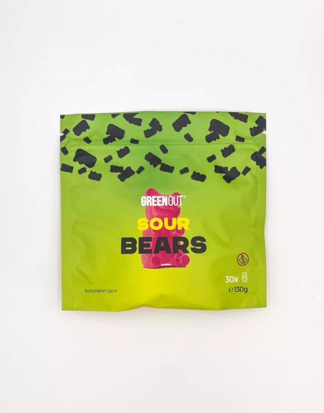 Żelki konopne Green Out Sour Bears - Najwyższa Jakość Olejku Konopnego w Kwaśnej Formie Weed4u