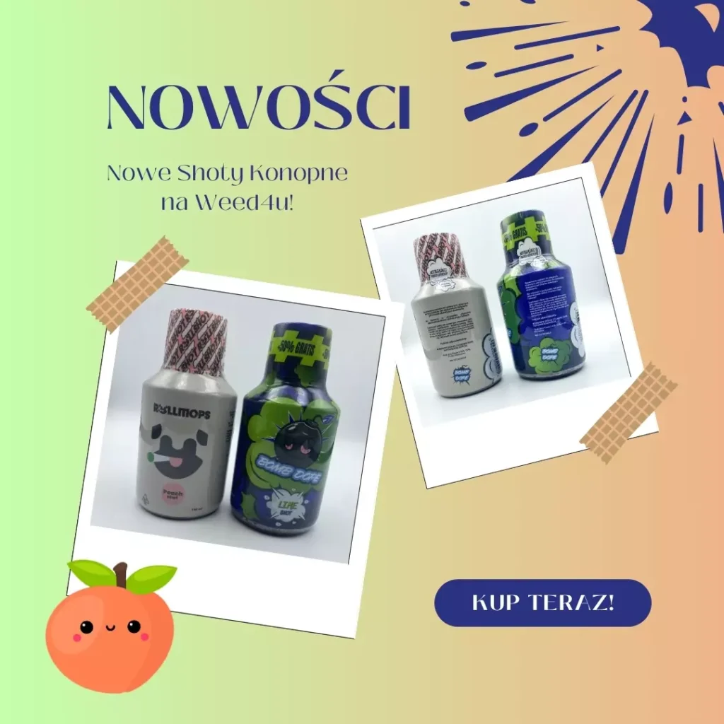 Shoty konopne BombDope Rollshot Peach i Lime Shot – innowacja w świecie relaksu i suplementacji CBD